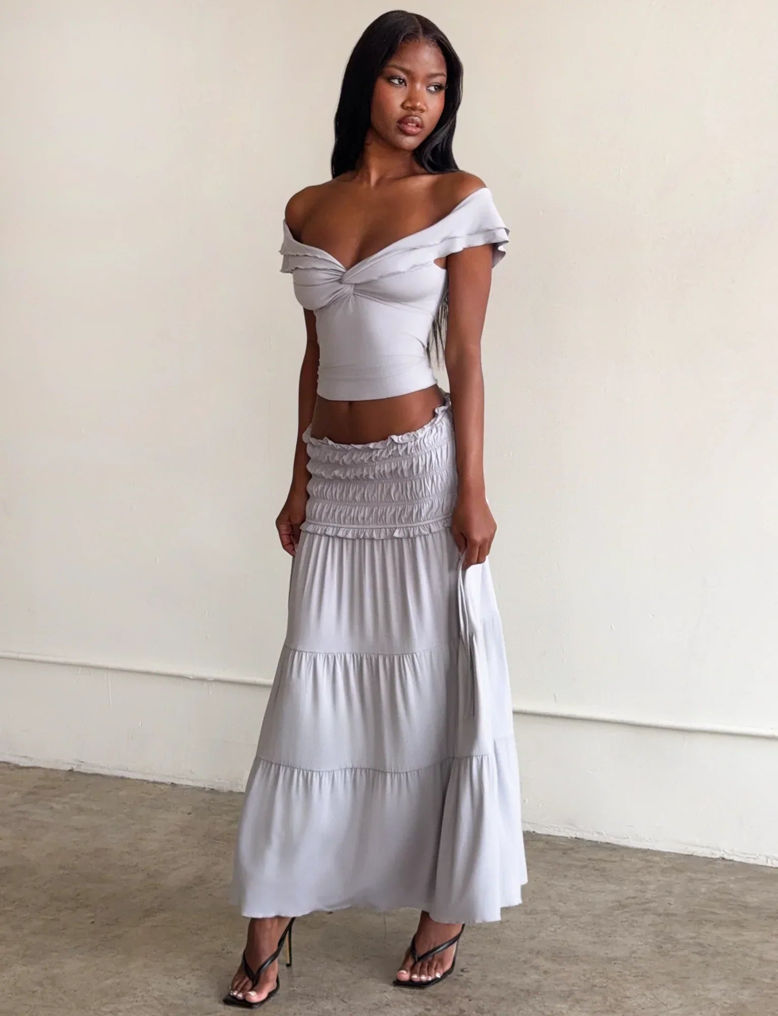 DENALI MAXI SKIRT DOVE GREY