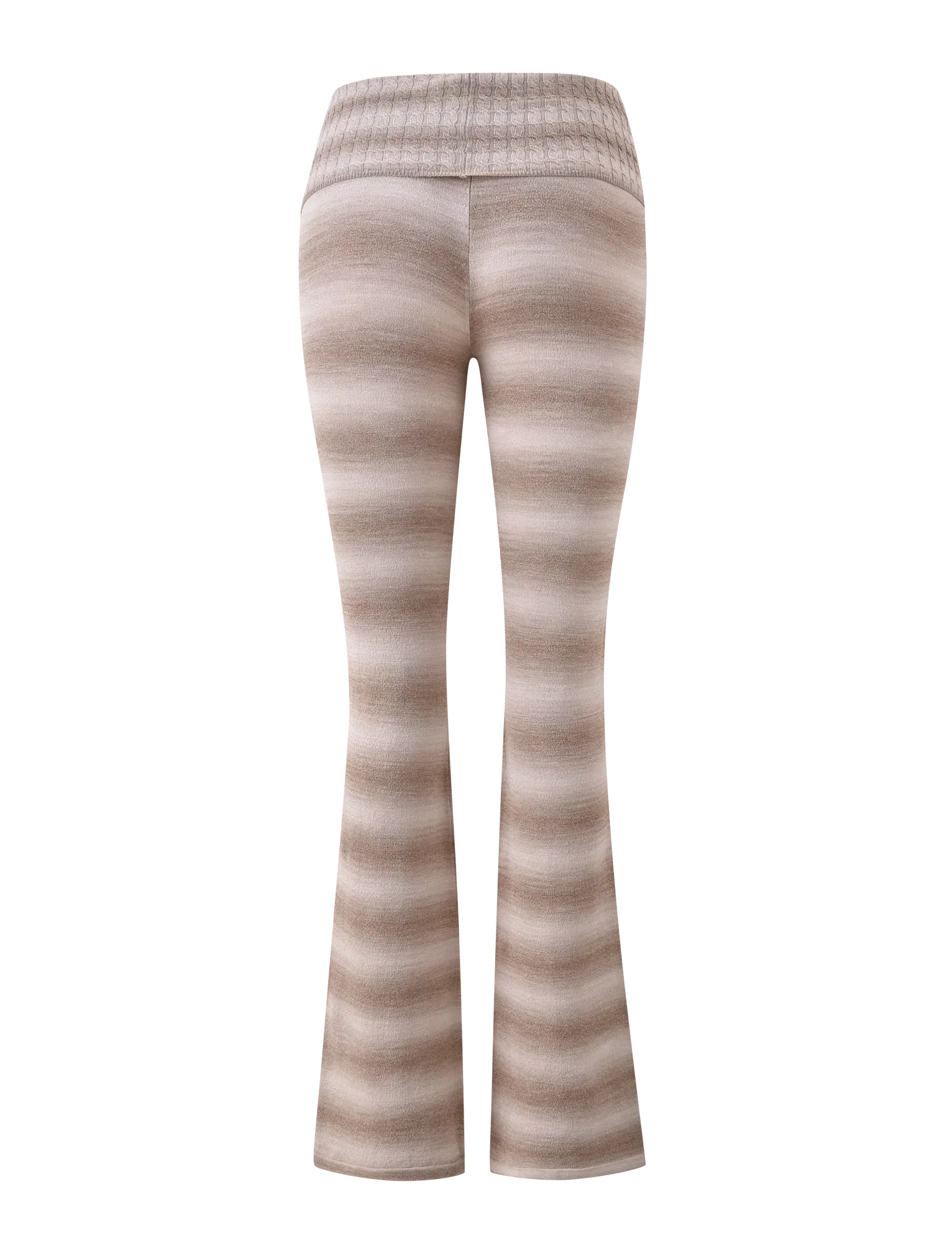 MARISSA FOLDOVER KNIT PANT TAUPE OMBRE STRIPE