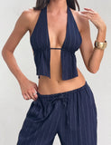 LAINEY TOP NAVY PINSTRIPE