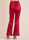 Rose Trim Trouser Dark Red