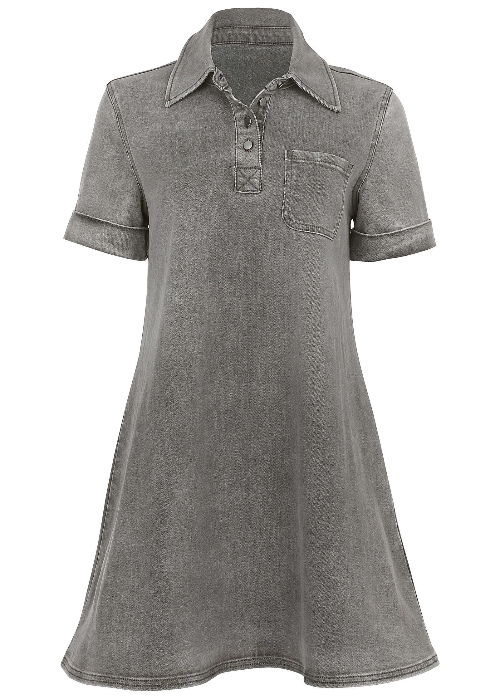 Denim Mini Dress Grey Wash