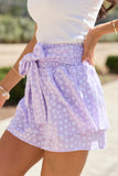Garden Gathering Purple Belted Floral Skort