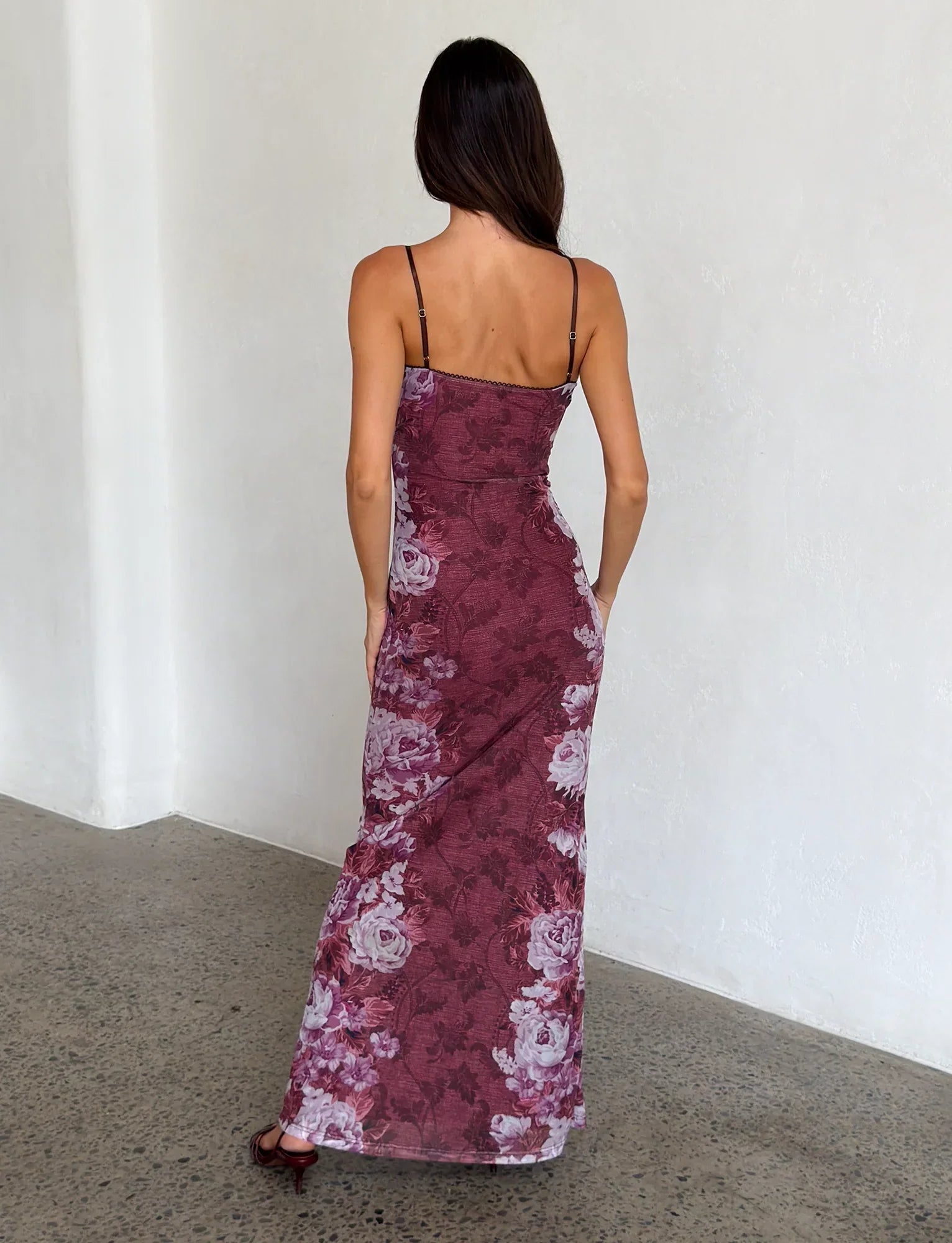 JULIANNA DRESS MULTI FLORAL ROSE STRIPE