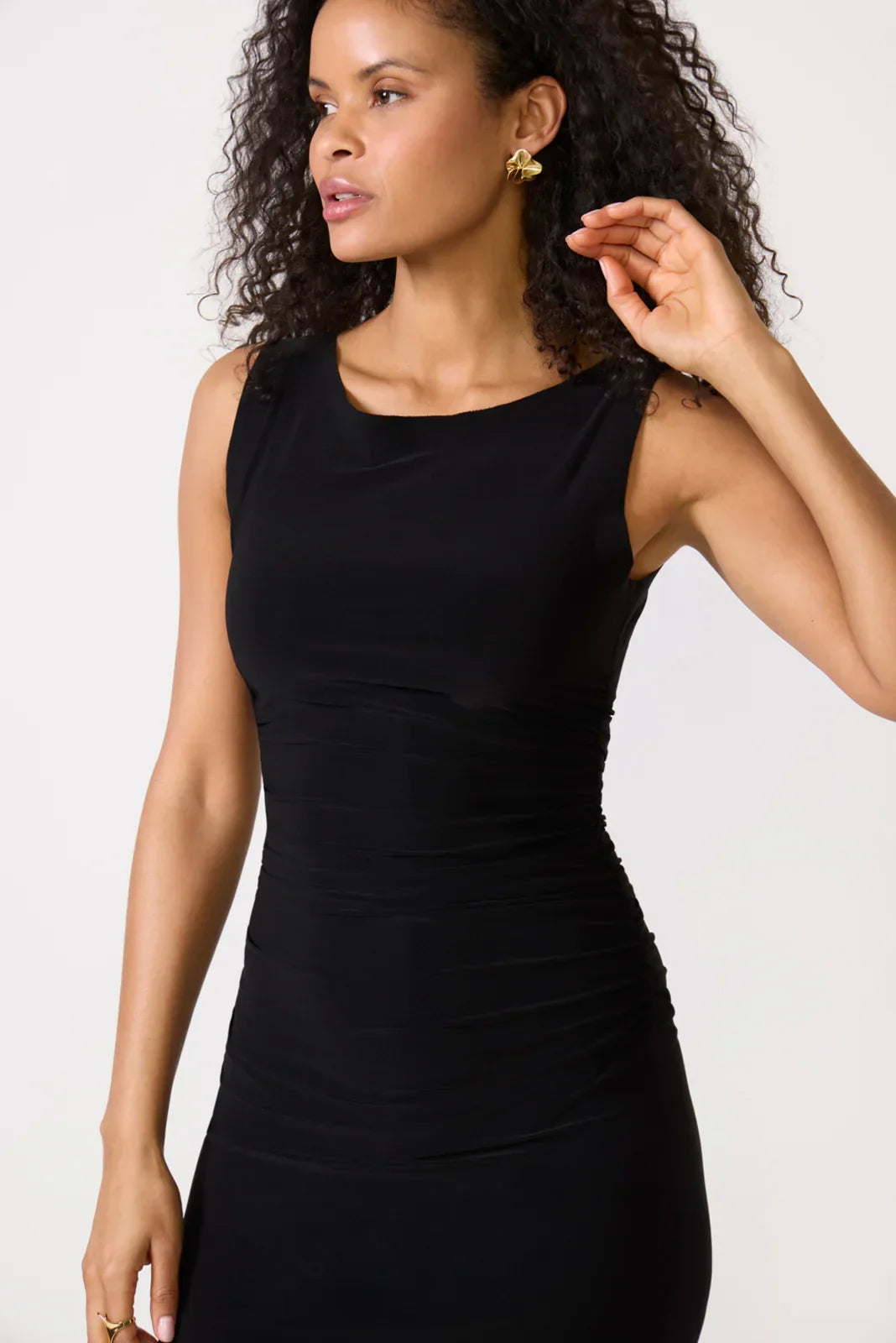 Sleeveless Shirred Waist Dress