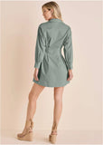 Pleated Shirt Dress Iceberg Green