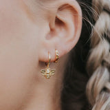 Honey Bee Hoop Earrings