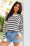 Kailee Black And White Striped Sweater