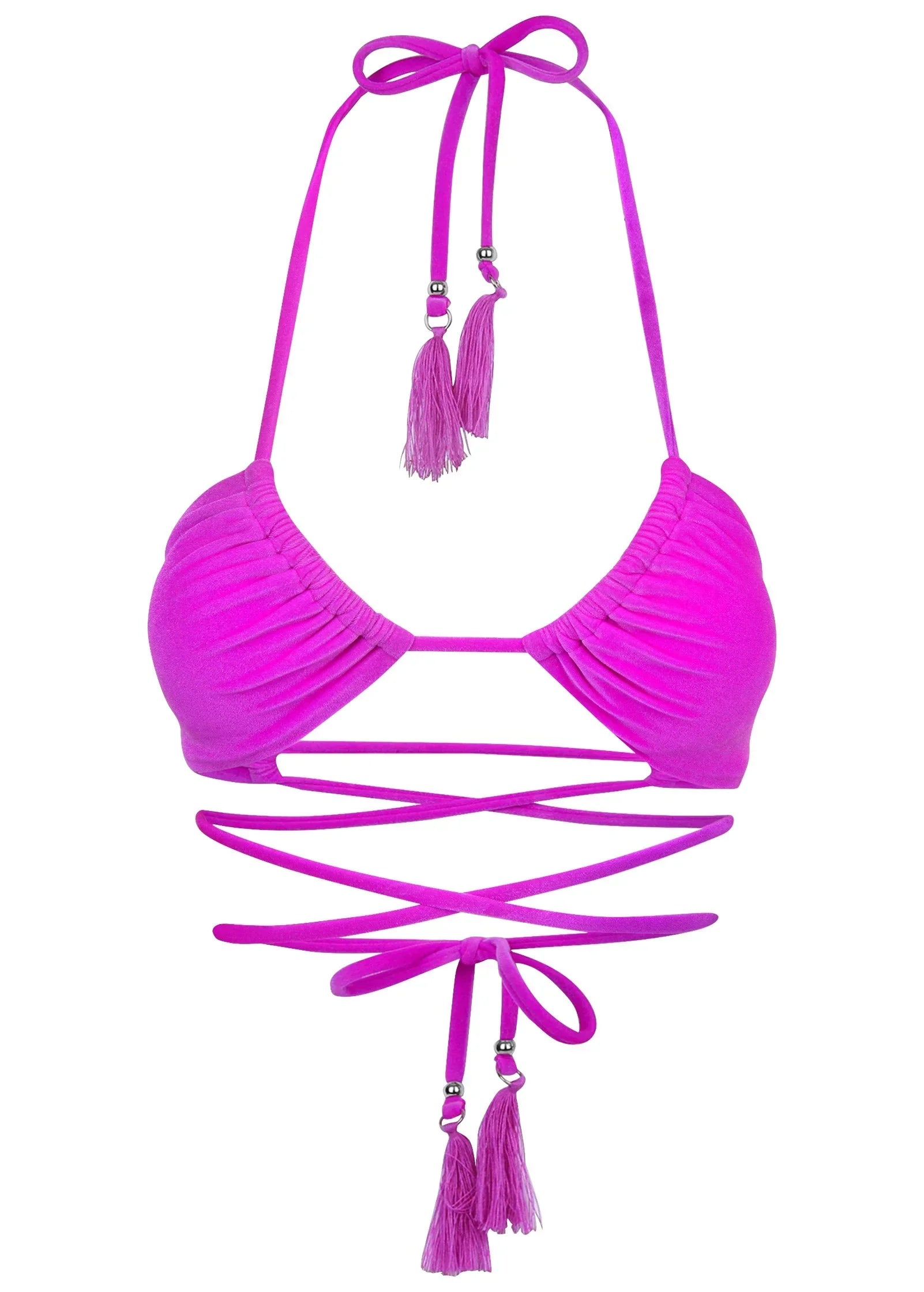 Velvet Convertible Triangle Top Purple