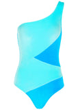 Velvet One Shoulder One Piece Seascape