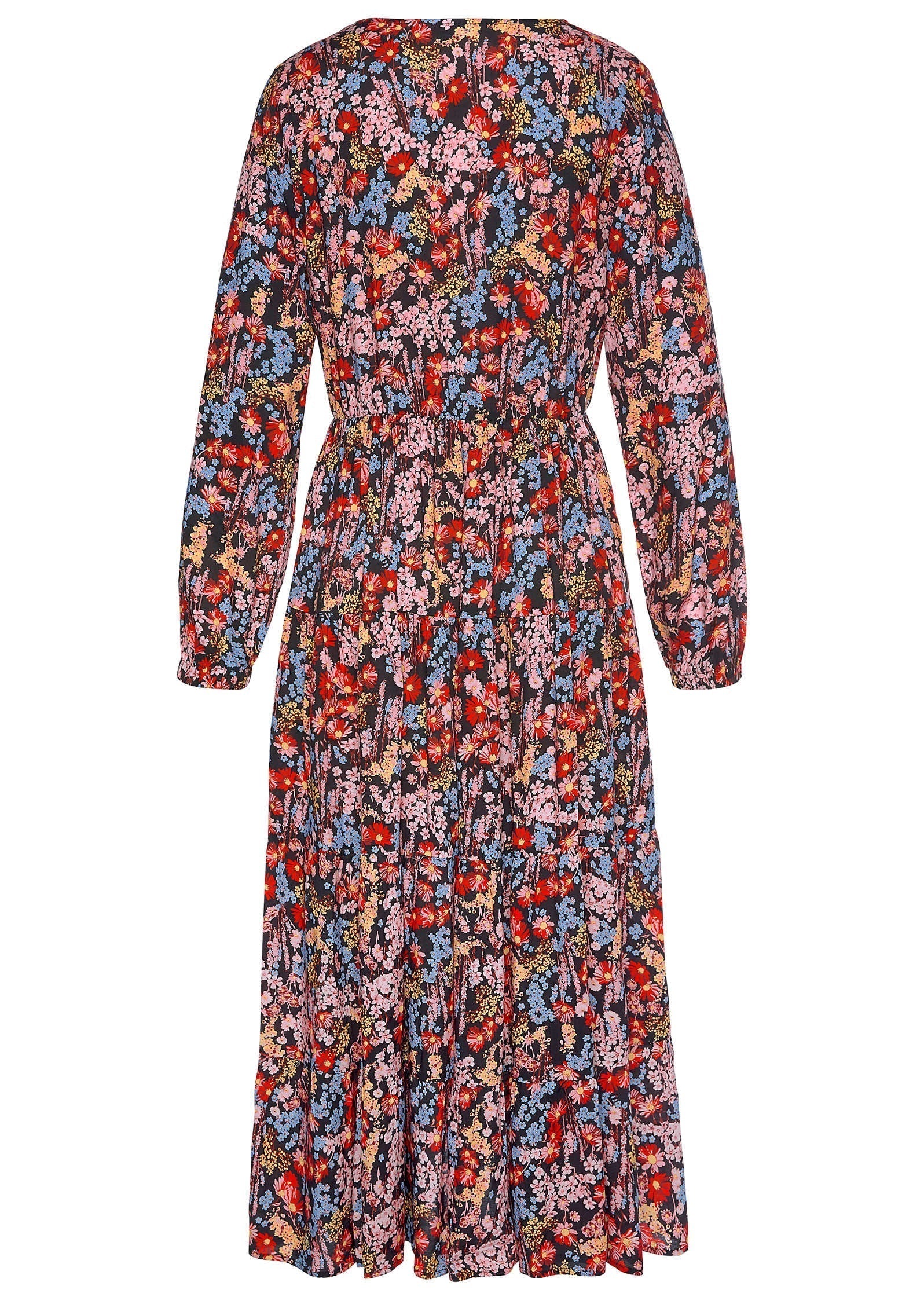 Button Down Midi Dress Purple Multi