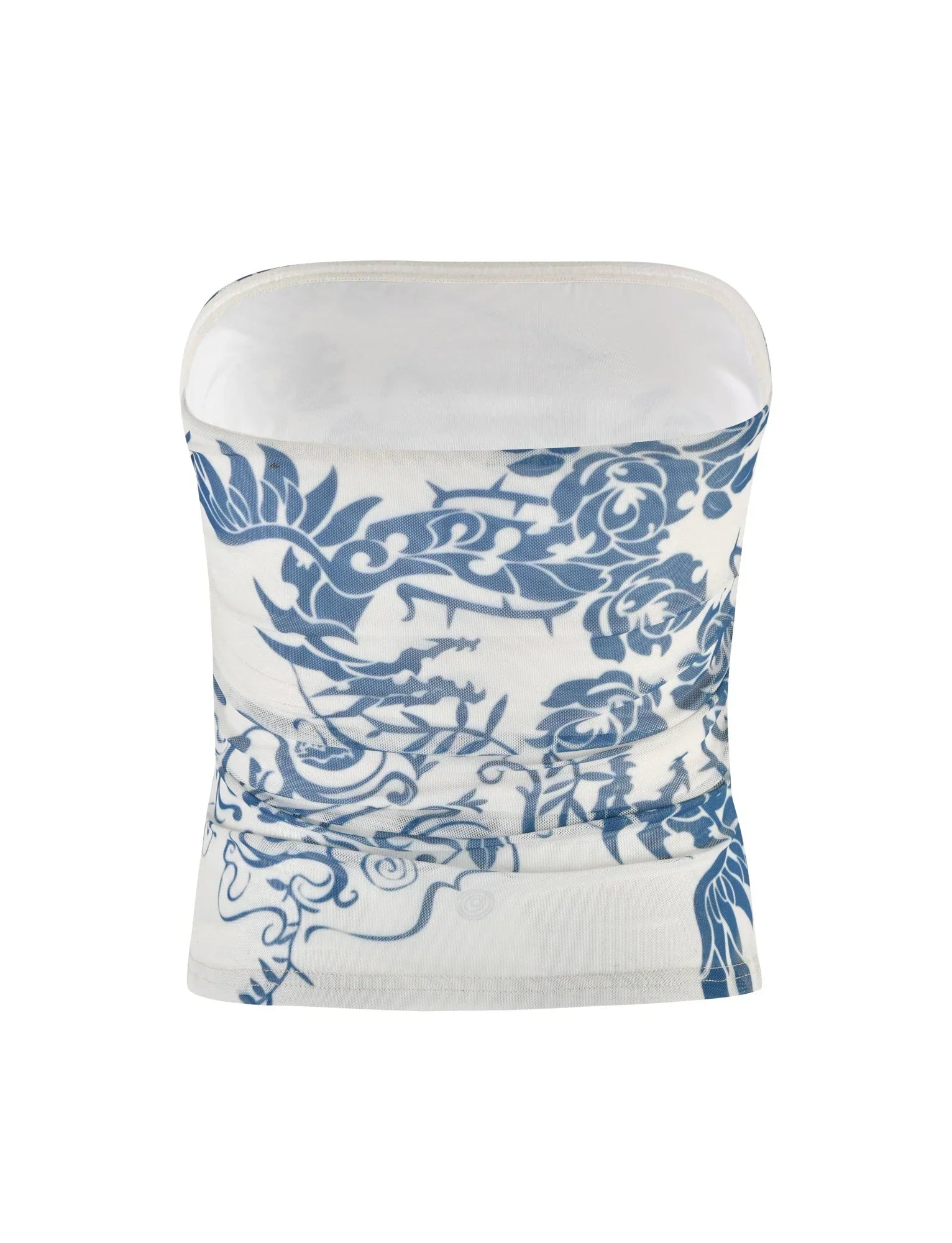 HARRIETT TUBE TOP BLUE TATTOO TATTOO PRINT