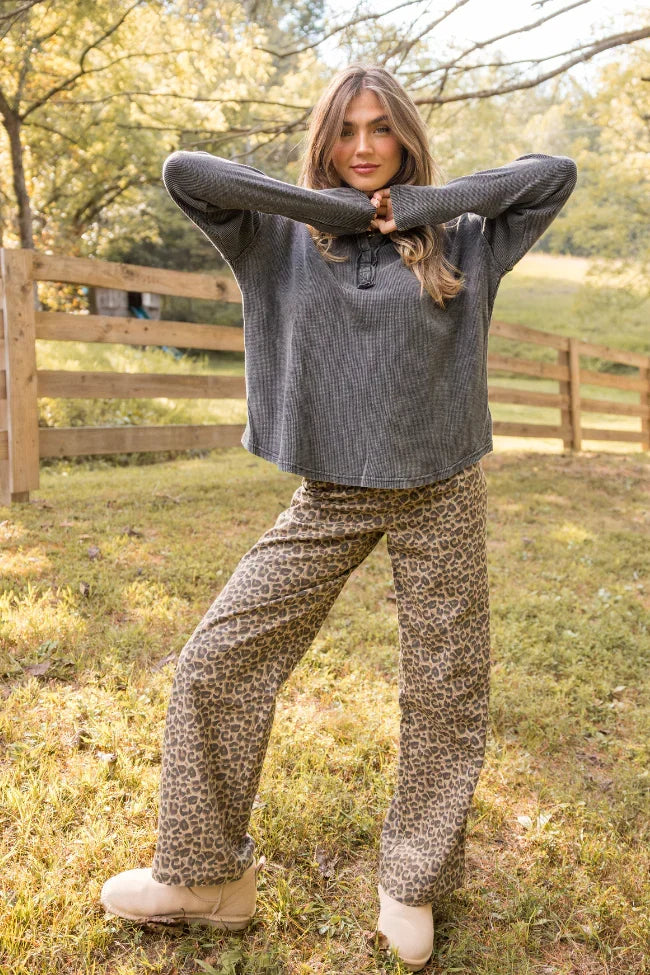 Wild Things Leopard Wide Leg Pants SALE
