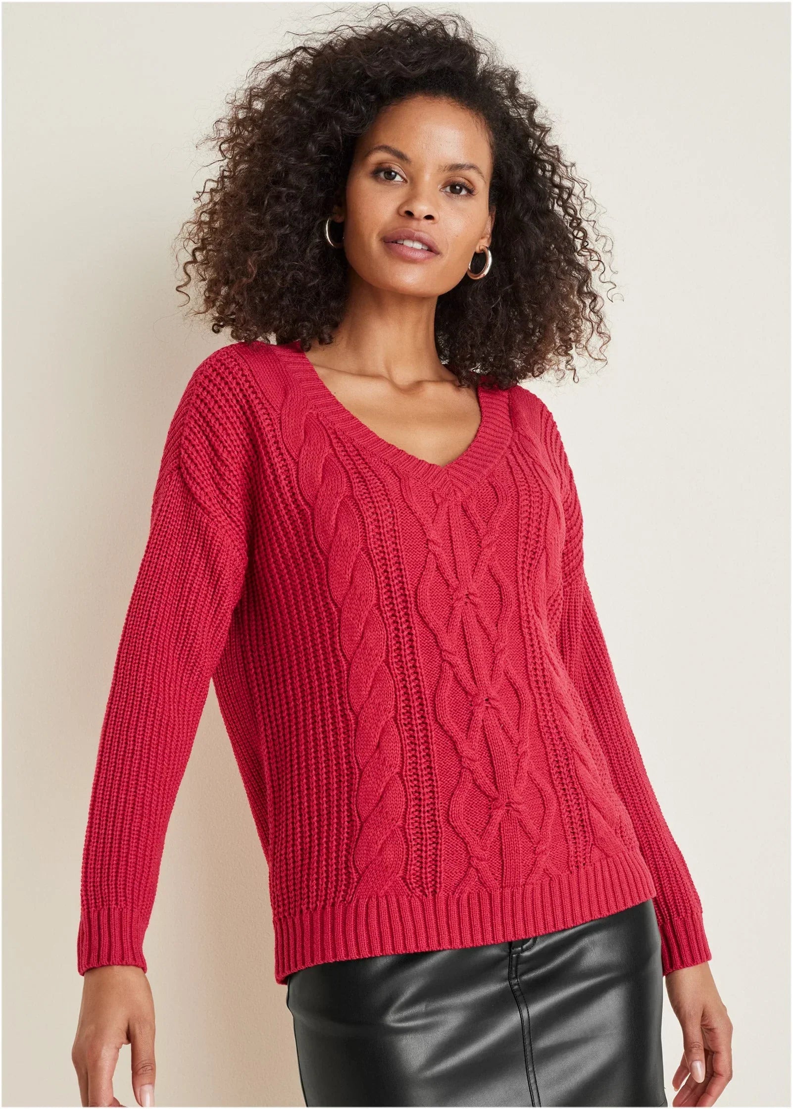 Cable Knit Sweater Barberry