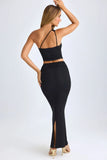 Modal Twist Front Maxi Skirt in Black