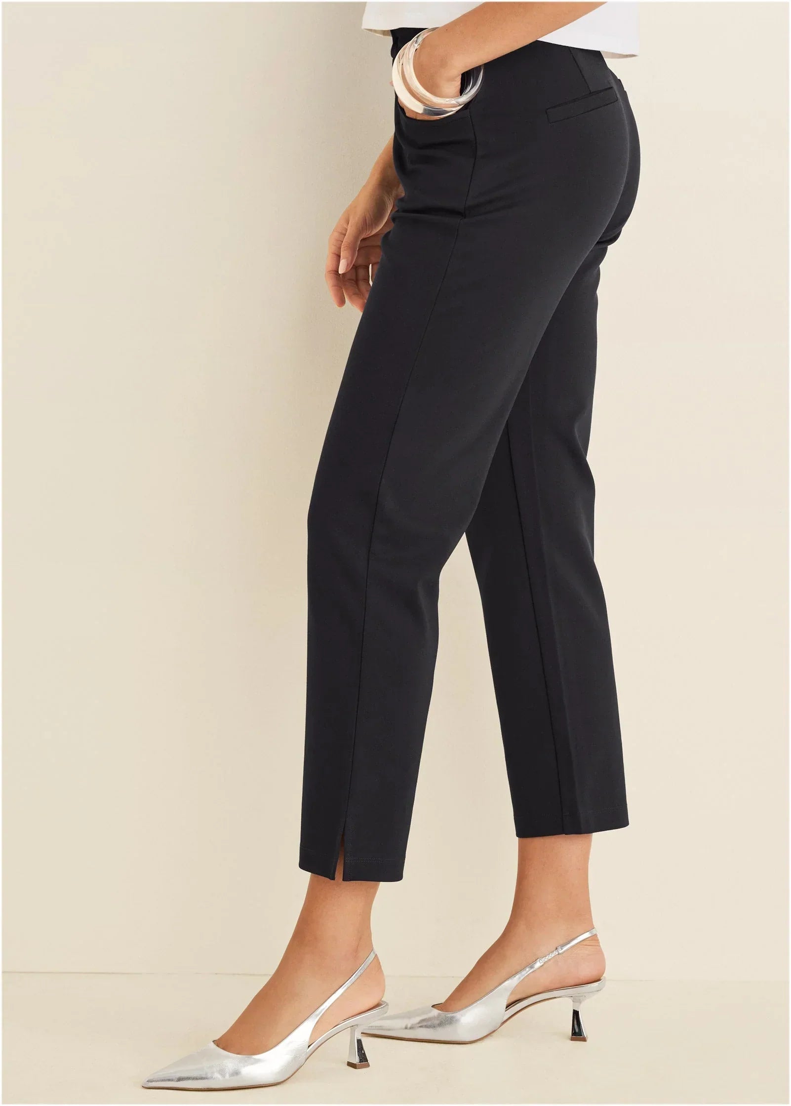 Smoothing Ponte Straight Leg Pants Jet Black