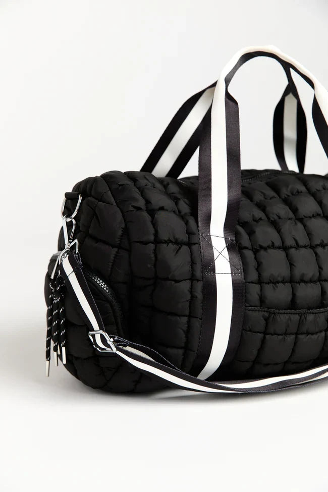 Haylie Active State Black Quilted Duffle Bag SALE