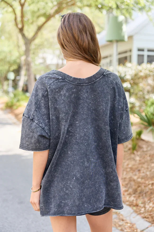 Britton Black Oversized Tee