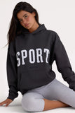 Soft Cotton Fleece Oversized Hoodie in Black
