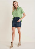 Denim Mini Skirt Medium Wash