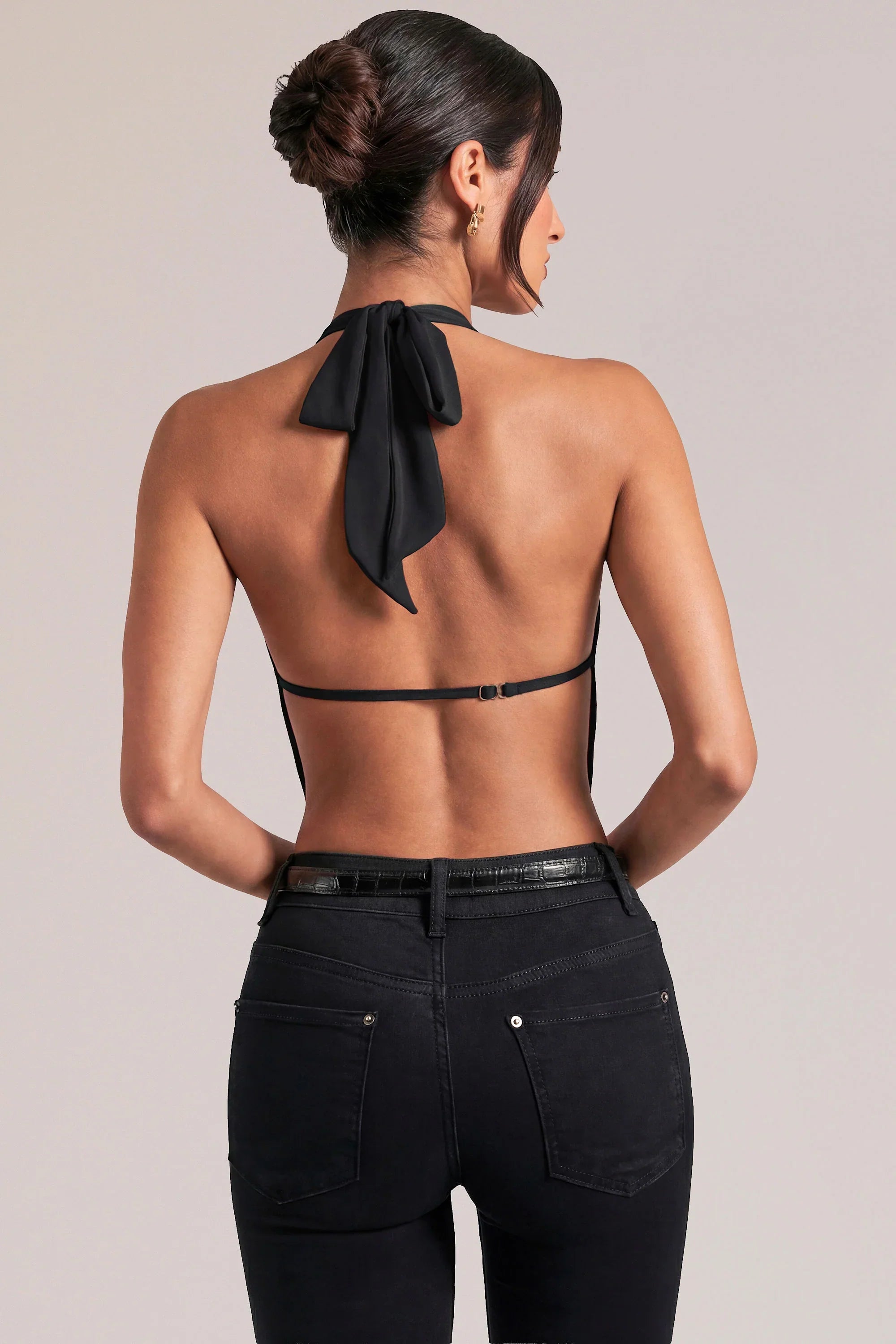 Draped Cowl Top in Black