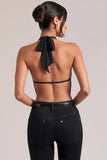 Draped Cowl Top in Black