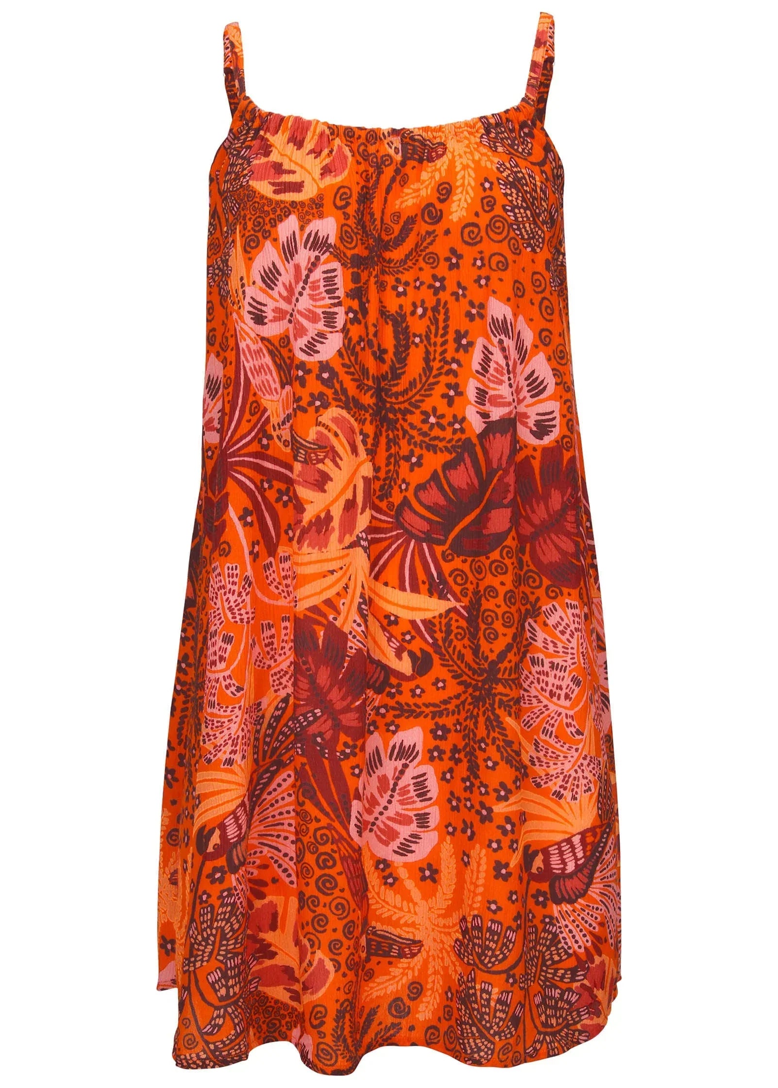Crinkle Cover Up Dress Parrot Palm