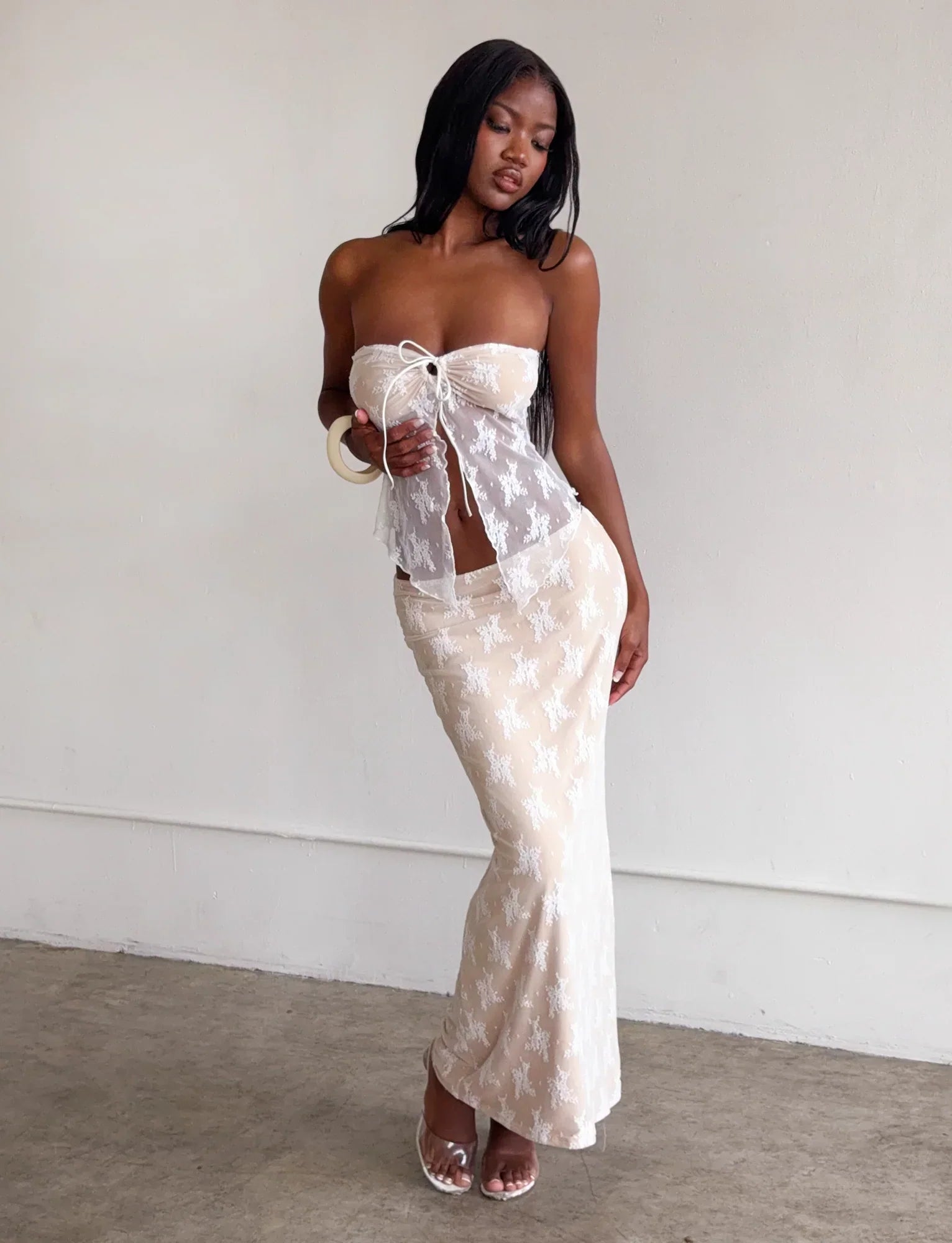 KAROLINA TOP WHITE WHITE LACE