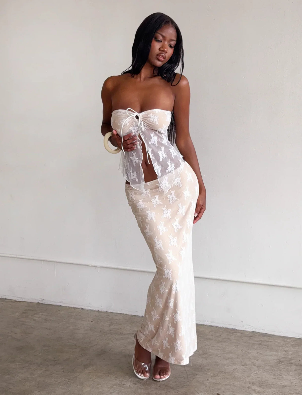 KAROLINA TOP WHITE WHITE LACE