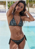 Sequin Triangle Top Black