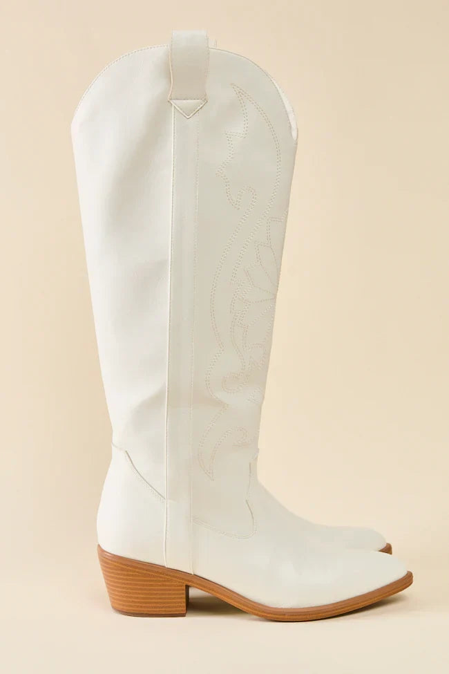 Shania White Cowboy Boots