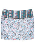 Bohemian Swim Skirt Lotus Flowers
