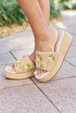 Taniya Yellow Floral Platform Sandal