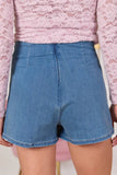 My Favorite Dark Wash Side Slit Denim Skort
