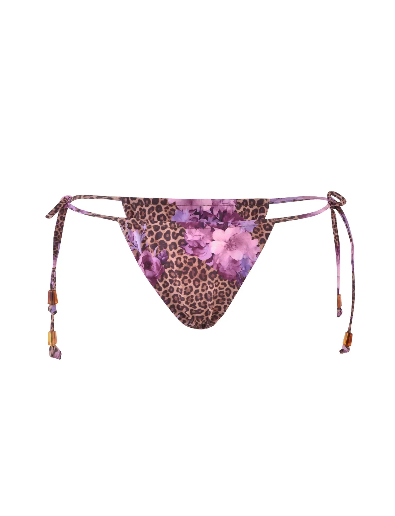 DESIRAE BIKINI BOTTOM PURPLE FLORAL FLORAL LEOPARD