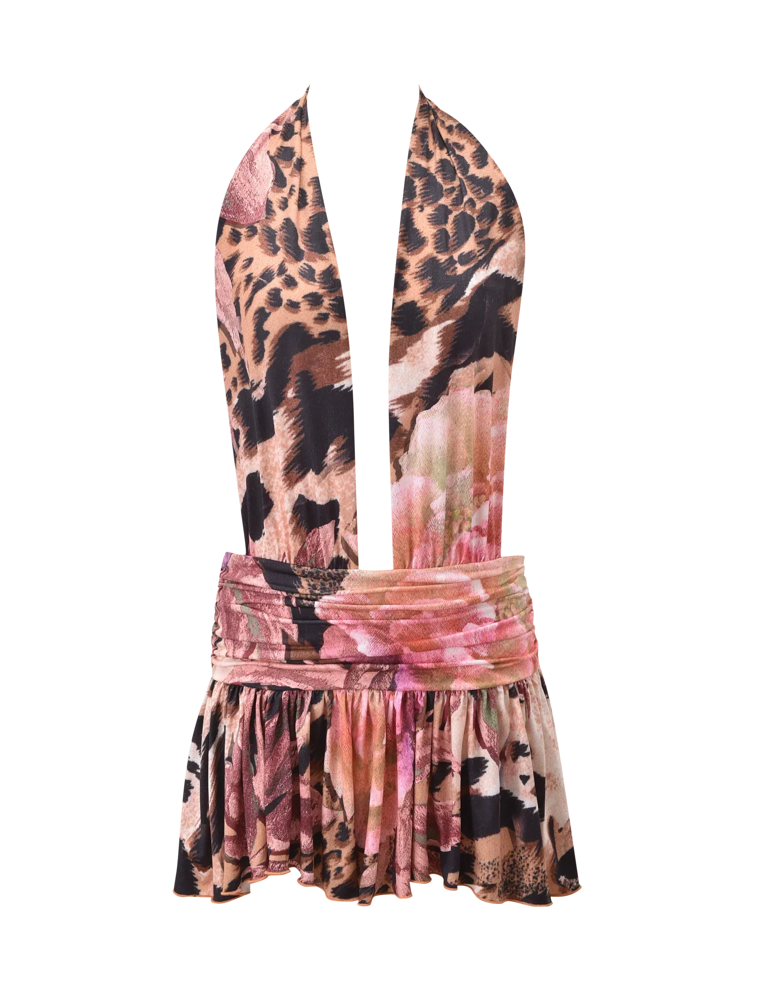 INDI HALTER SCARF DRESS ANIMALIER FLORAL