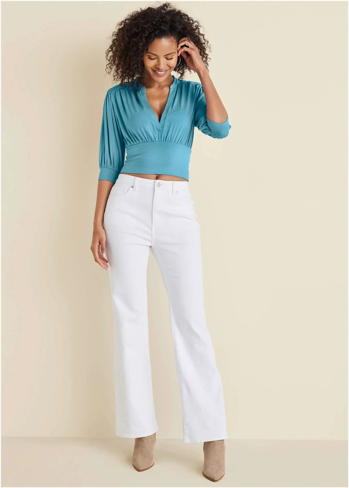 Penelope Modern Flare Jeans White