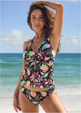 Sicily Halter Tankini Top Field Floral