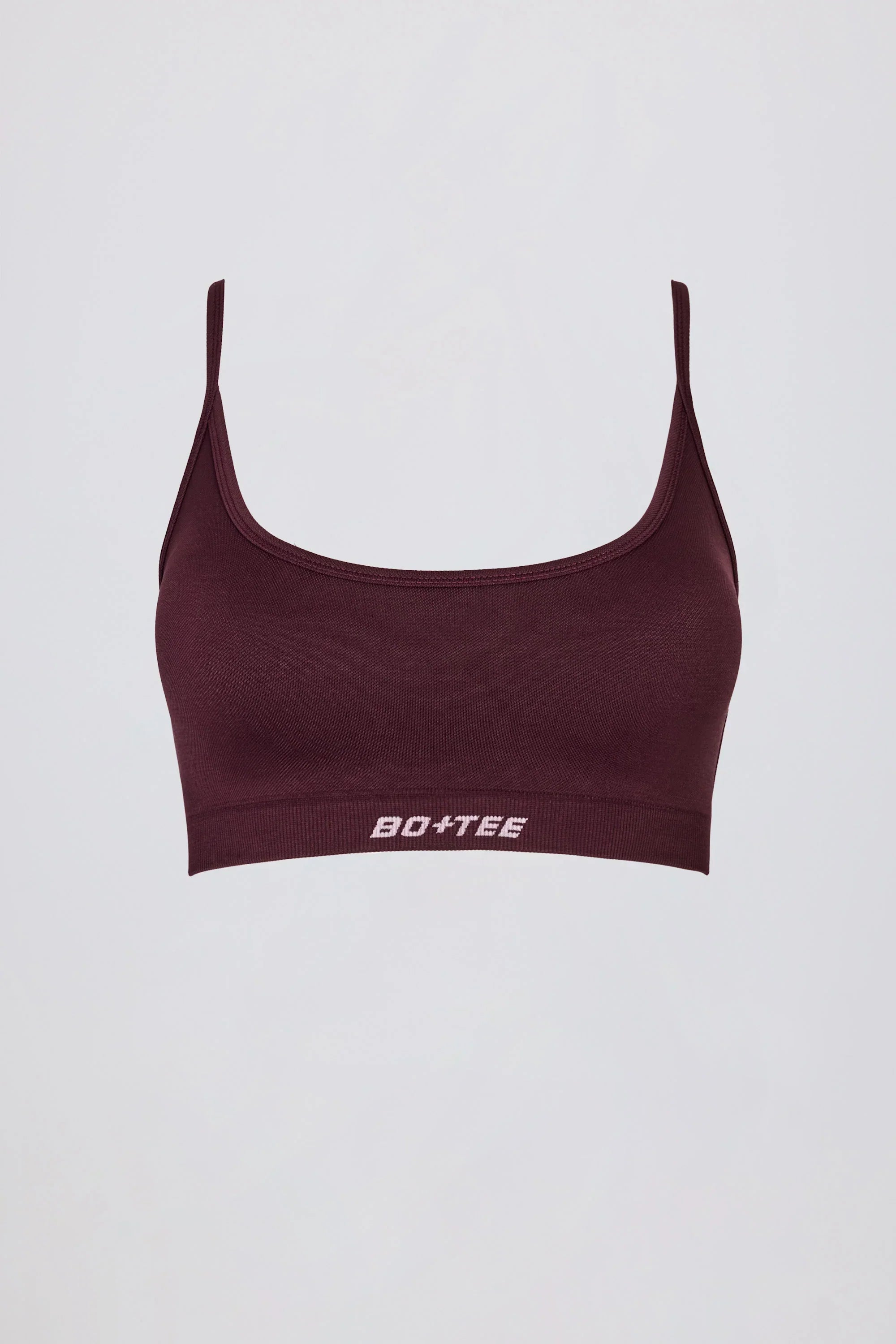 Super Sculpt Seamless Backless Sports Bra in Burgundy