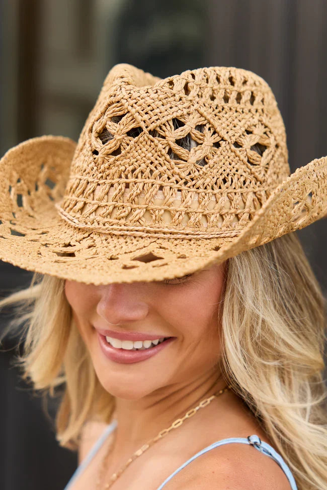 Americana Tan Straw Cowboy Hat