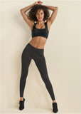 Ruched Cropped Sports Top Black