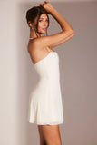 Embellished Multi Wear A Line Mini Dress in White
