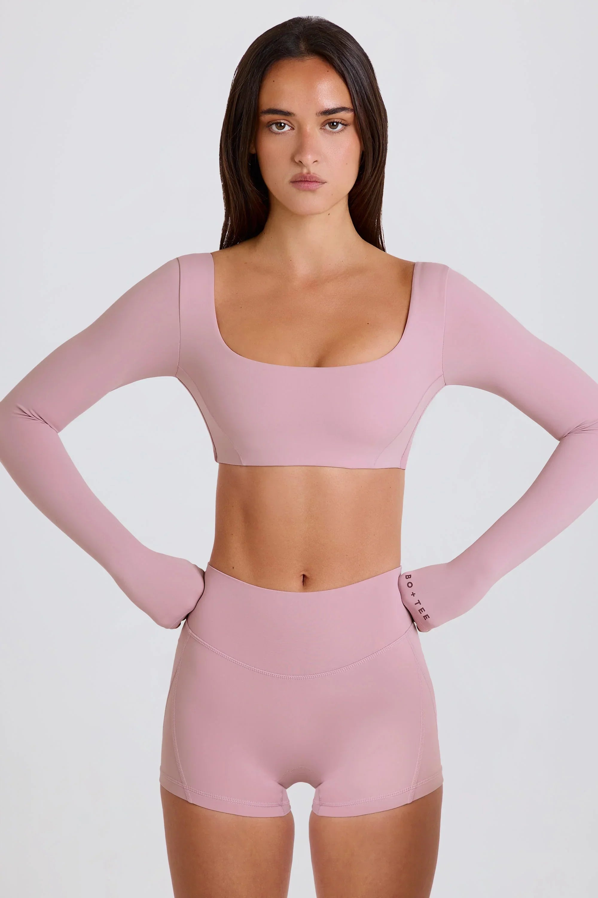 High Waist Mini Shorts in Mauve