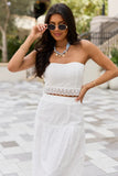 Take It Easy White Eyelet Tube Top Set