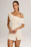 Modal Asymmetric A Line Mini Dress in Ivory