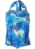 Animal Elastic Tankini Top Moonlight Tropics