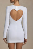 Cut Out Heart Detail Bodycon Mini Dress in White