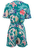 Tie Waist Romper Paradise Floral