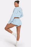 Mid Rise Shorts in Powder Blue