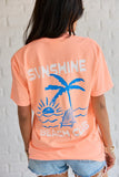 Sunshine Beach Club Neon Orange Graphic Tee