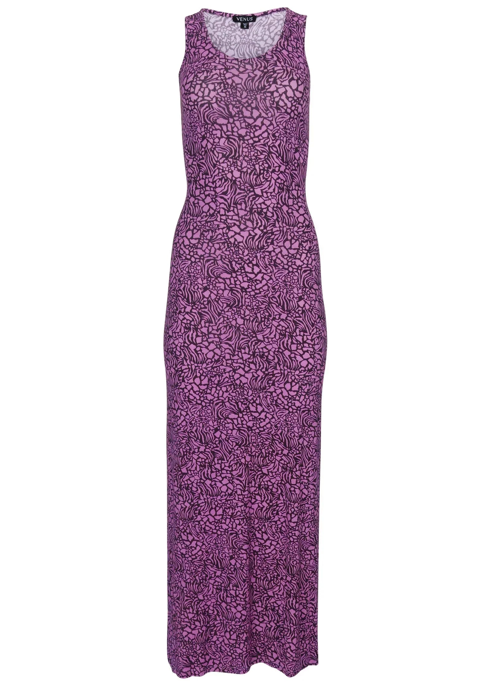 Tank Maxi Dress Purple Abstract Animal